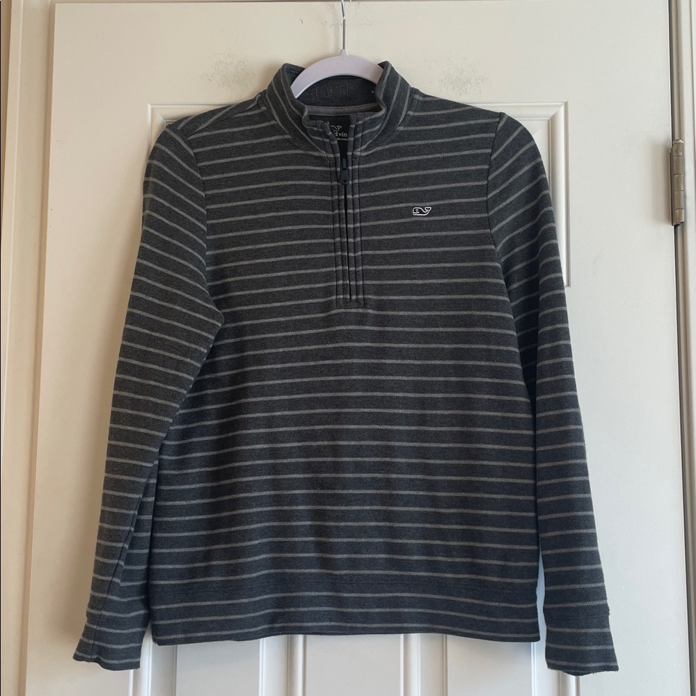 Vineyard Vines Boys Charcoal Gray Stripe Sweater Pullover M(12-14)